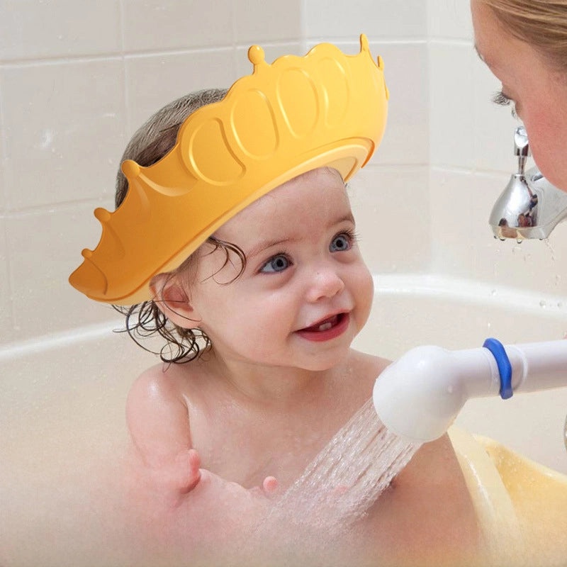 Kids Silicone Shampoo Cap Waterproof Baby Shower Hat with Cartoon Design Ear and Eye Protection|Baby Bath Accessories