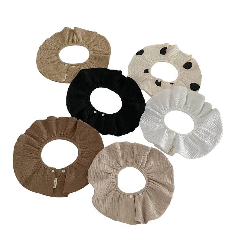 Minimalist Round Dot Solid Color Baby Burp Cloths Soft Gauze Fabric|Baby Accessories