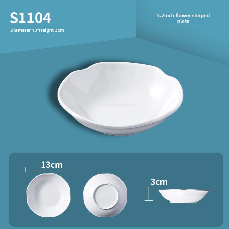 White Melamine Round Three-Compartment Sauce Dish Imitation Porcelain for Restaurant Hot Pot Serving|Kitchen & Dining Accessories