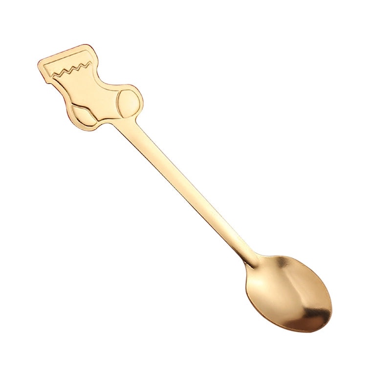 Christmas Holiday Socks Snowman Gingerbread Cookies 410 Stainless Steel Spoon 1 Piece Set|Home & Kitchen