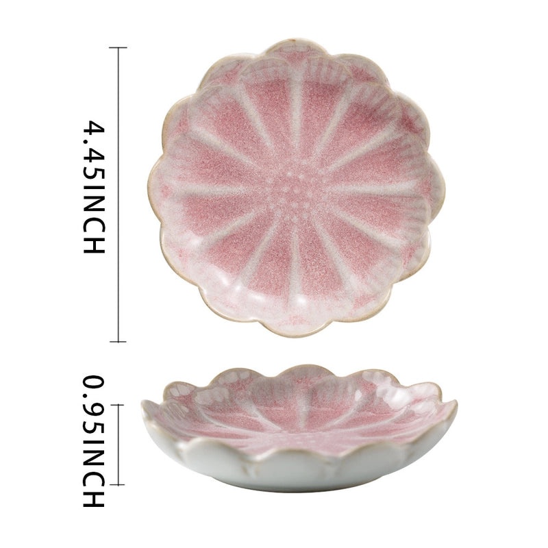 Ceramic Lotus Jewelry Plate Blue Pink Nordic Style Snack Tray Household Storage Dish|Home Decor & Storage