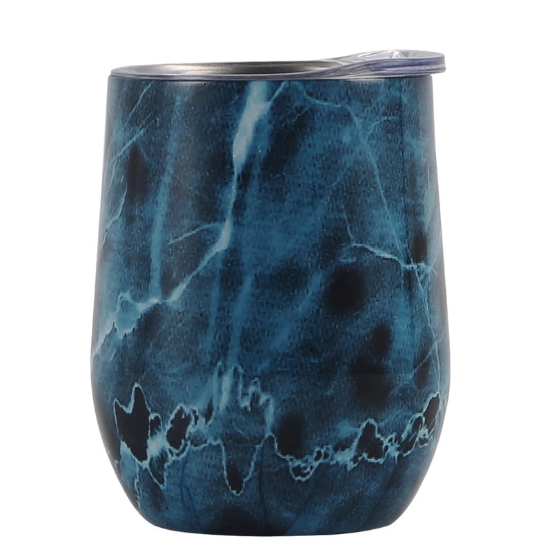 Stylish Stainless Steel Thermos Cup with Stripe and Solid Color Design | Drinkware & Thermoses