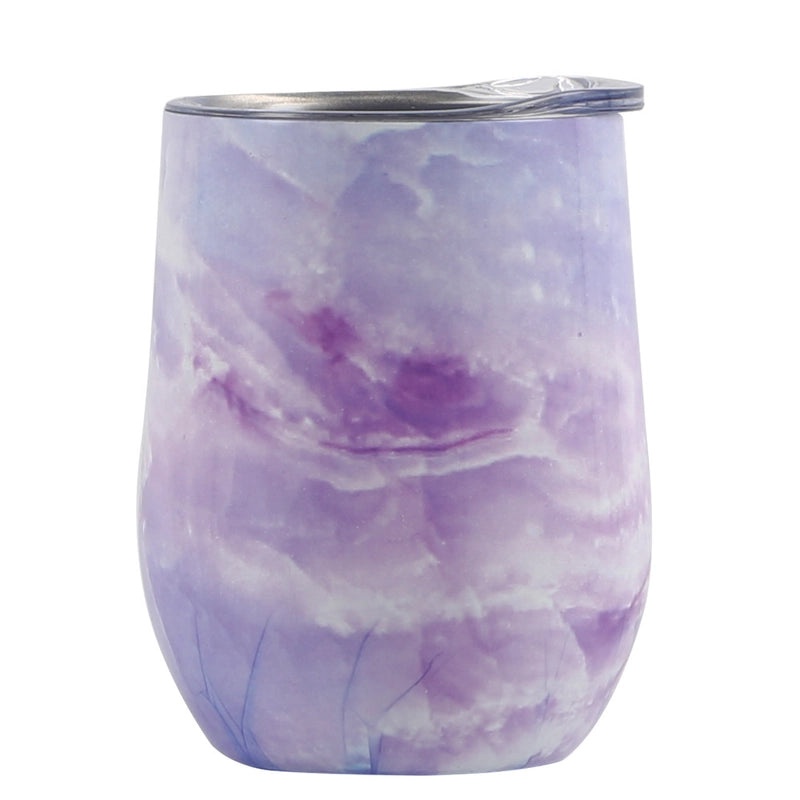 Stylish Stainless Steel Thermos Cup with Stripe and Solid Color Design | Drinkware & Thermoses