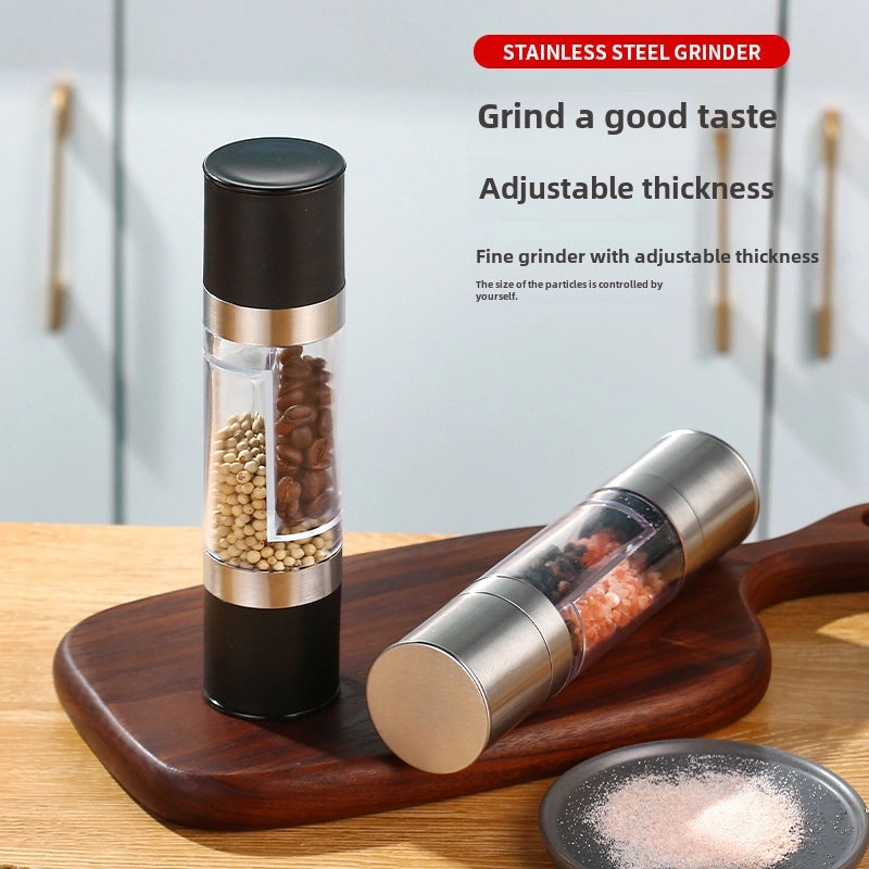 Manual Double-Headed Stainless Steel Salt and Pepper Grinder | Kitchen Tools