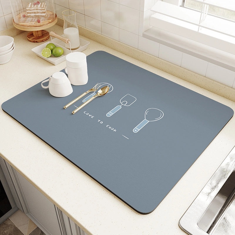 Cartoon Kitchen Table Diatom Mud Absorbent Mat Anti-Scald Insulation Wear-Resistant Draining Mat|Kitchen & Dining Accessories