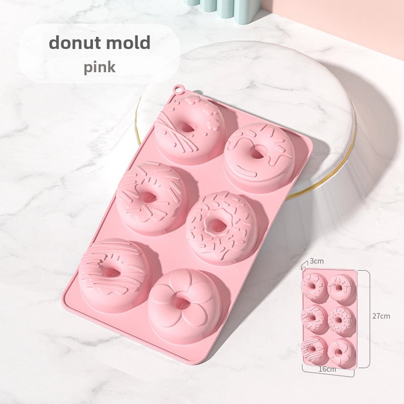 5 Pcs Silicone Donut Mold 6-Hole DIY Baking Chocolate Biscuit Mold High Temp Resistant Food Grade | Kitchen & Baking Tools