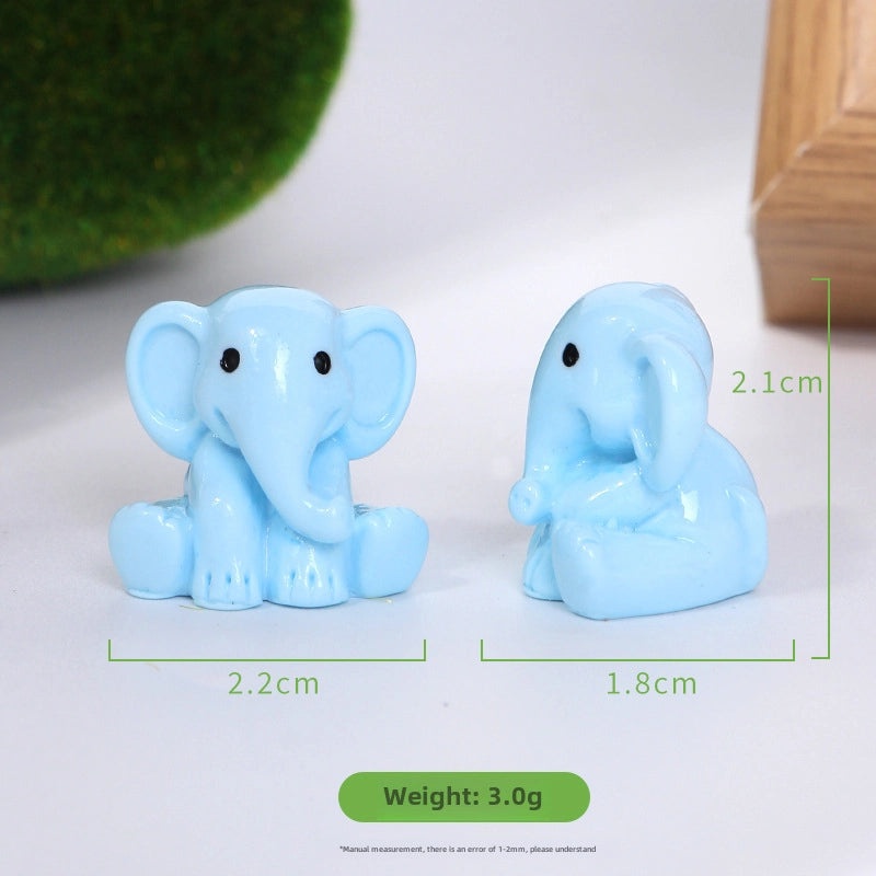 Mini Elephant Resin Figurine Cute Animal Desktop Ornament Micro Landscape Decoration|Home Decor Accessories
