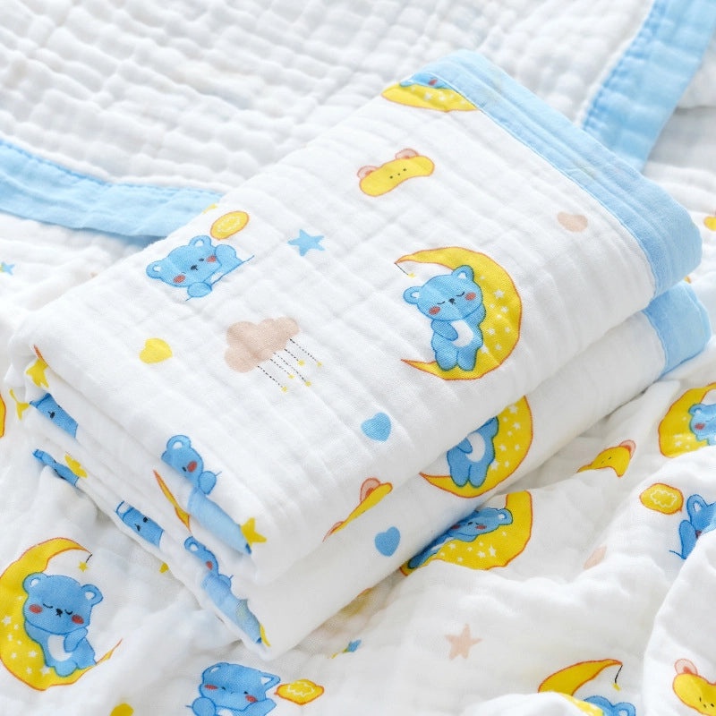 Soft Baby Bath Towel | Newborn Six-layer Gauze Cotton Absorbent Bath Quilt | Baby Care Essentials|婴儿用品