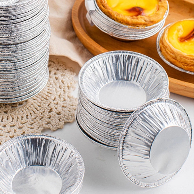 Disposable Aluminum Egg Tart Cups 100pcs | Bakeware & Baking Supplies
