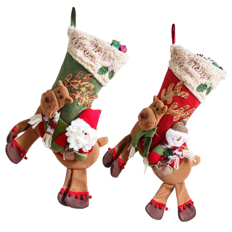 Kids Christmas Socks with Santa Snowman Reindeer Design | Christmas Accessories