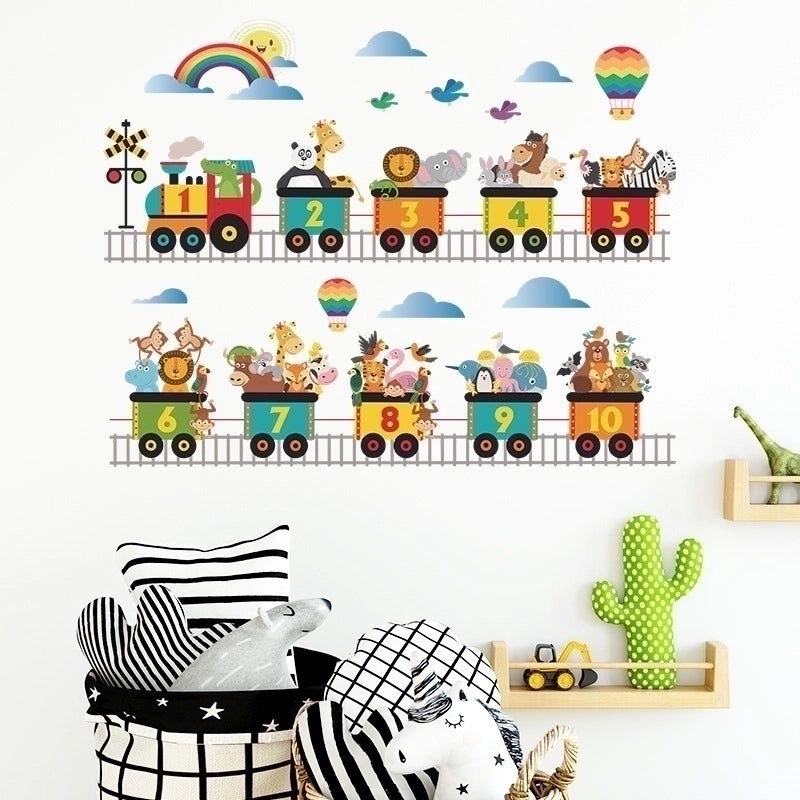 Adorable Animal Train PVC Wall Decal for Kids Room|Kids Room Decor