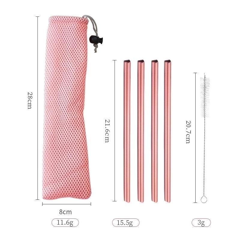 Stylish Solid Color Stainless Steel Drinking Straw|Kitchen & Dining Accessories