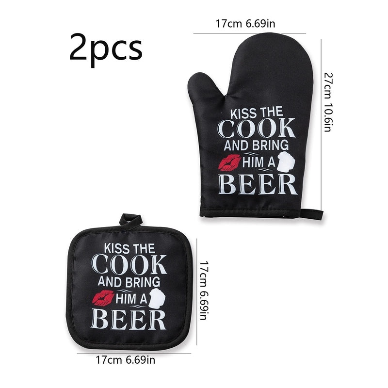 Color Block Heat Resistant Canvas Gloves for Cooking and BBQ | Kitchen & Dining Accessories