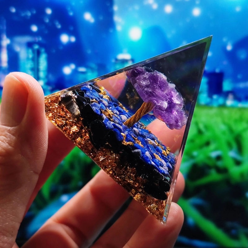 Crystal Ball Gravel Pyramid Resin Crafts Desktop Decoration Unique Station Ornament|Home Decor