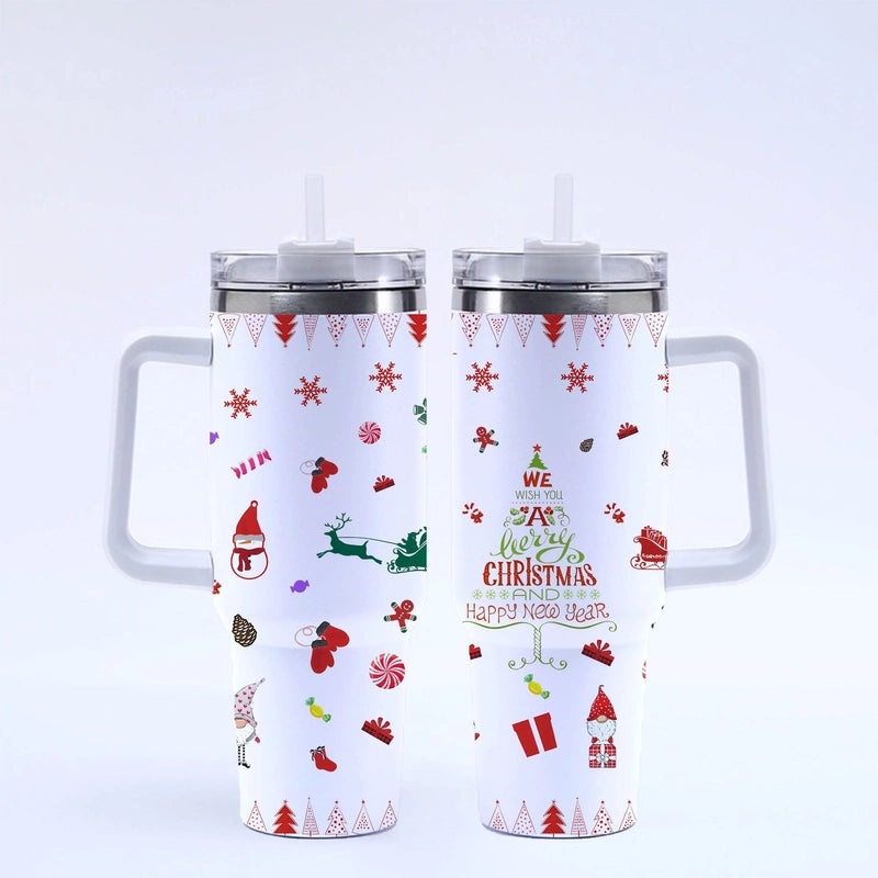 Christmas Tree Santa Claus Stainless Steel Thermos Cup 304 Durable Xmas Gift | Drinkware & Thermoses