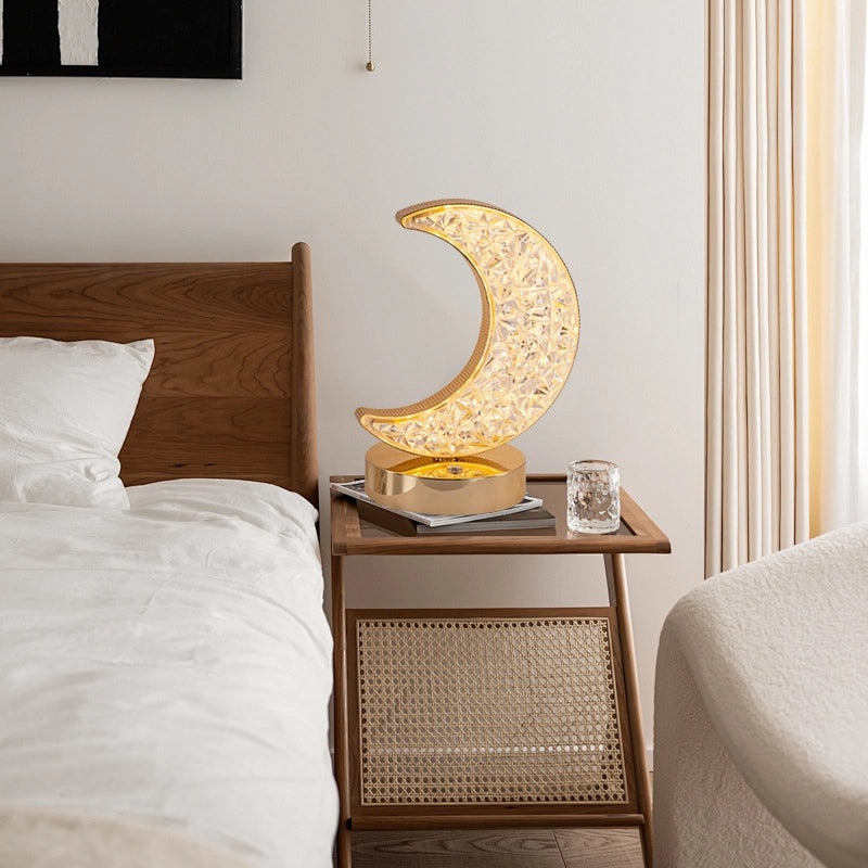LED Stars and Moon Table Lamp Touch Rechargeable Bedside Night Light Small Modern Bedroom Decor|Home Lighting
