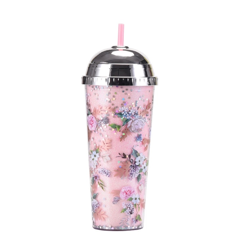 24oz Leopard Print Color Changing Semicircle Lid Large Capacity Portable Plastic Tumbler | Drinkware & Tumblers