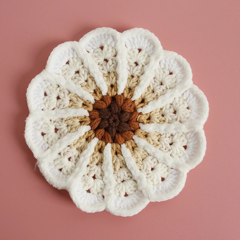 Handmade Gradient Wool Coaster, Round Crocheted Plate Mat | Home Decor & Kitchen Accessories