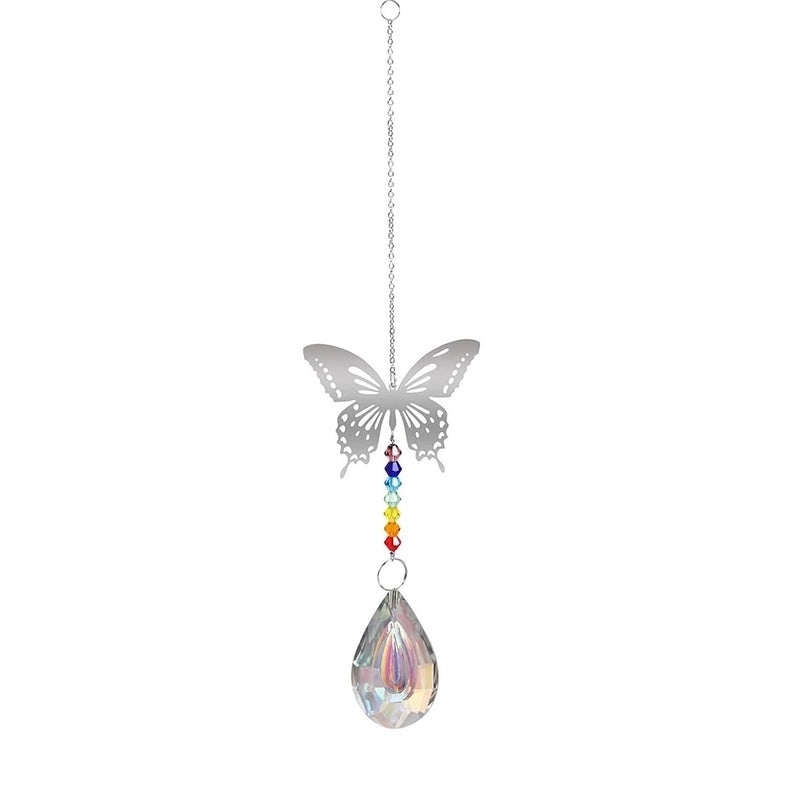 Elegant Heart & Butterfly Crystal Pendant Necklace|Jewelry & Accessories
