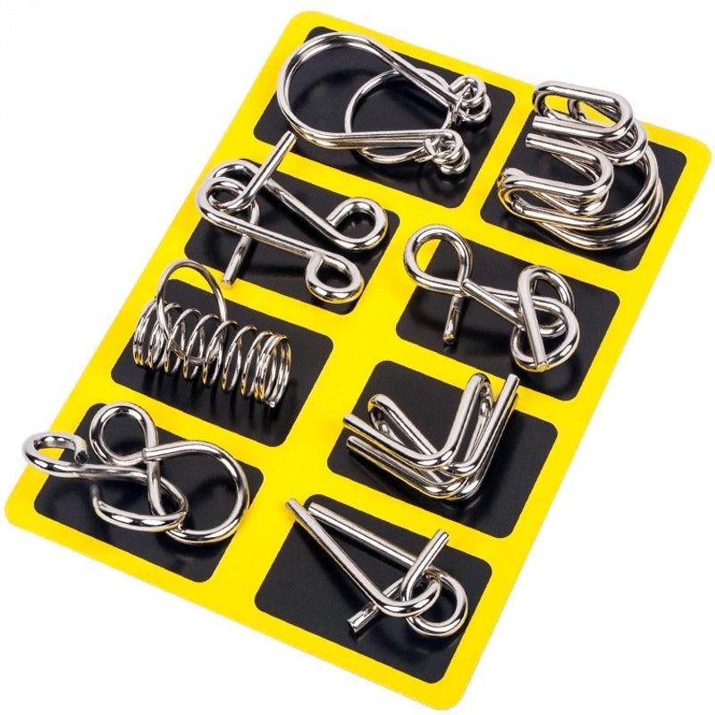 Metal Puzzle Buckle Set 8 Pieces | Educational Toys&Games
