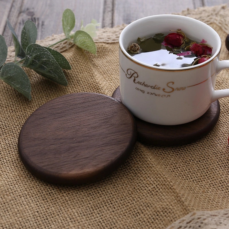 Engraved Wooden Tea Coaster Set Japanese Style Heat Insulation Mat Durable Cup Holder | Home & Kitchen > Drinkware Accessories