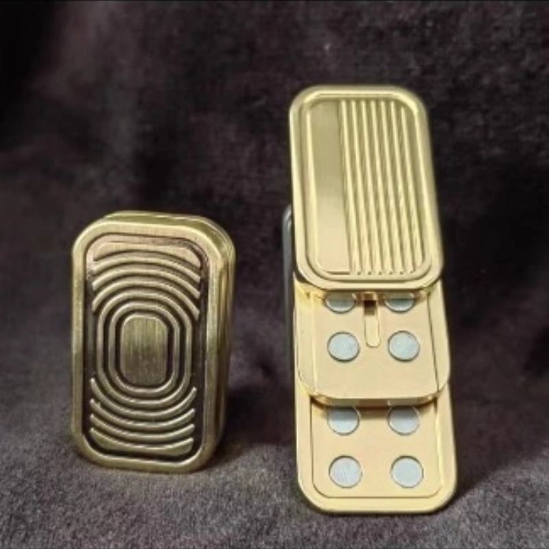 Magnetic Metal Fingertip Gyro Decompression Toy EDC Push Card Three-layer Sound Wave Pop Coin|EDC Toys & Gadgets