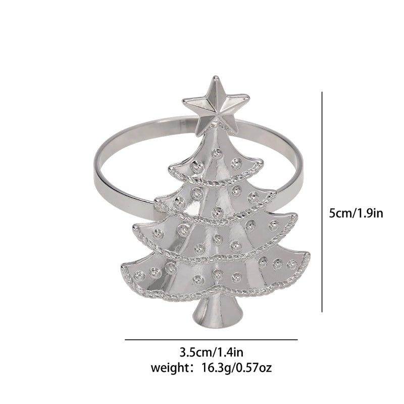 Elegant Christmas Tree Alloy Napkin Ring - Casual Holiday Table Decor | Tableware & Dining Accessories