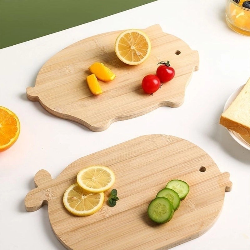 Mini Animal Bamboo Cutting Board for Baby Food & Fruit | Kitchen Cutting Boards