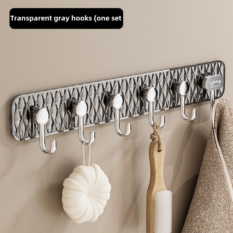 Strong Adhesive Transparent Door Hangers for Clothes Towels Kitchen Non-Perforated Dormitory Use | Home Organization Accessories