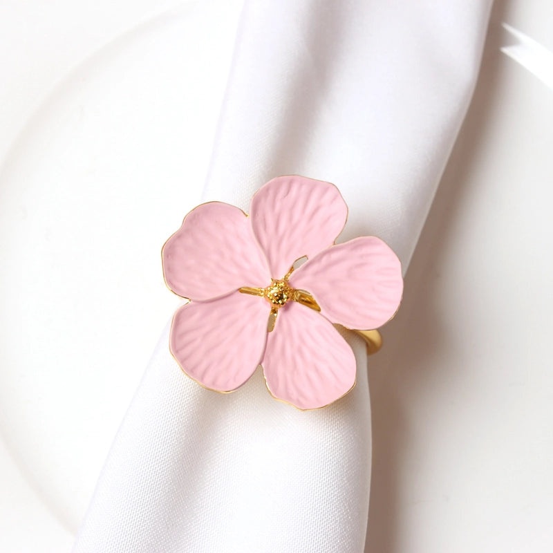 Vintage Floral Alloy Napkin Rings Set of 6 | Home Decor & Tableware Accessories