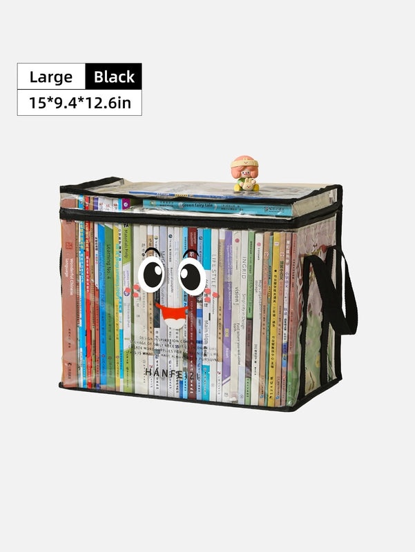 Transparent Foldable Book Storage Box for Student Dormitory Classroom | Home Storage & Organization