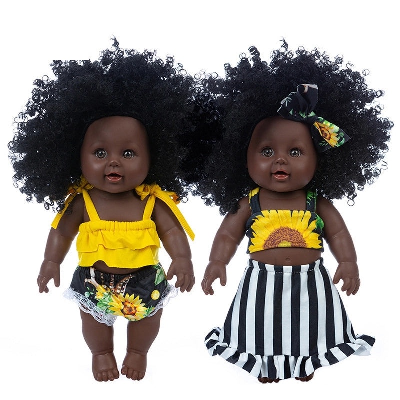 12 Inch African Baby Girl Doll Realistic Simulation Newborn Baby Doll|Dolls & Accessories
