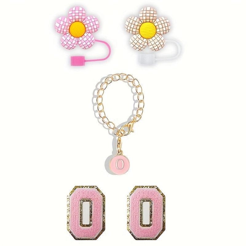 Embroidered Floral Letter Straw Cap for Casual Elegant Style|Fashion Accessories Hats & Caps