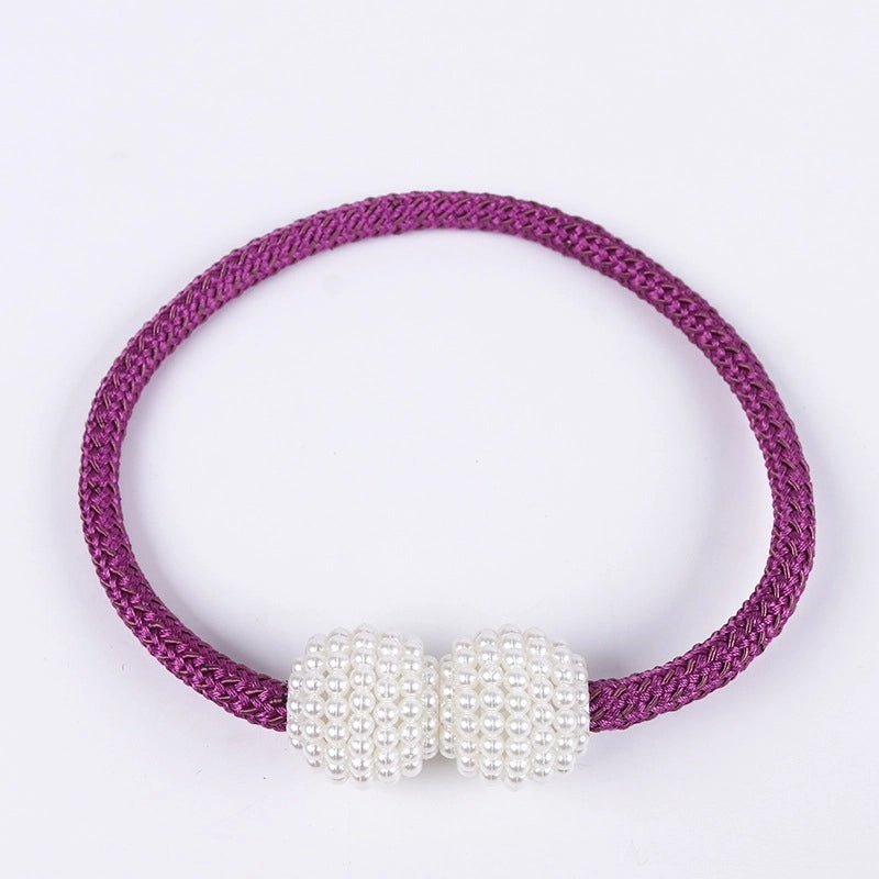 Retro Elegant Geometric Pearl Curtain Tieback for Home Decor