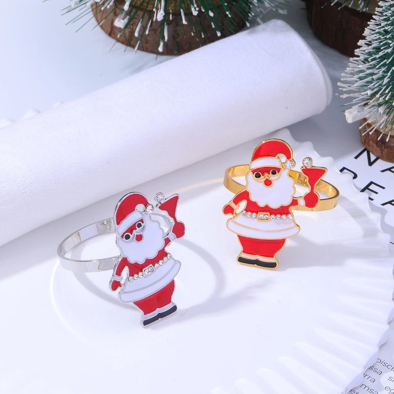 Festive Christmas Tree and Bell Alloy Napkin Ring for Holiday Table Decor | Holiday Tableware & Decor