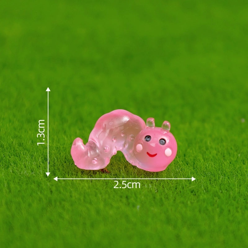 Glowing Moss Micro Landscape with Realistic Caterpillar for Succulent Garden DIY Decorative Miniature Ornaments|Garden Decor Accessories