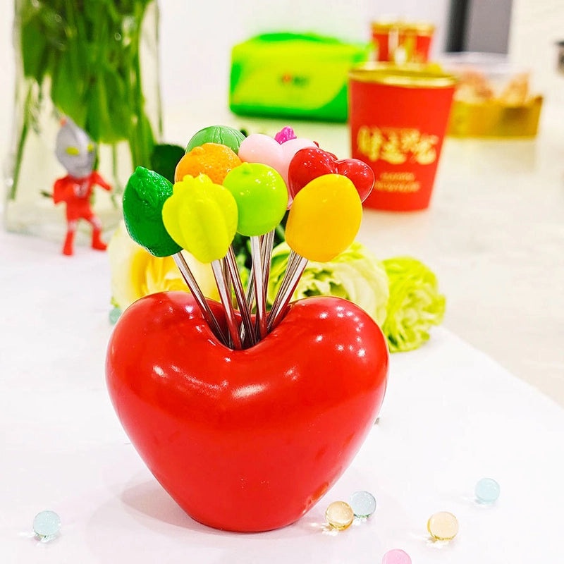 Fruit-Shaped Stainless Steel Fork Set with Apple, Strawberry, Banana Design | Kitchen Accessories