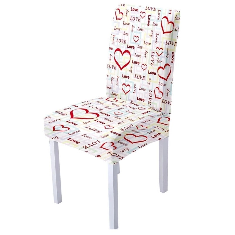 Romantic Valentine’s Day Heart-Shaped Polyester Chair Cover|Home Decor