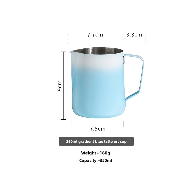 304 Stainless Steel Flower Shaped Coffee Cup with Pointed Spout Gradient Color Creative Milk Pot|Kitchen & Dining