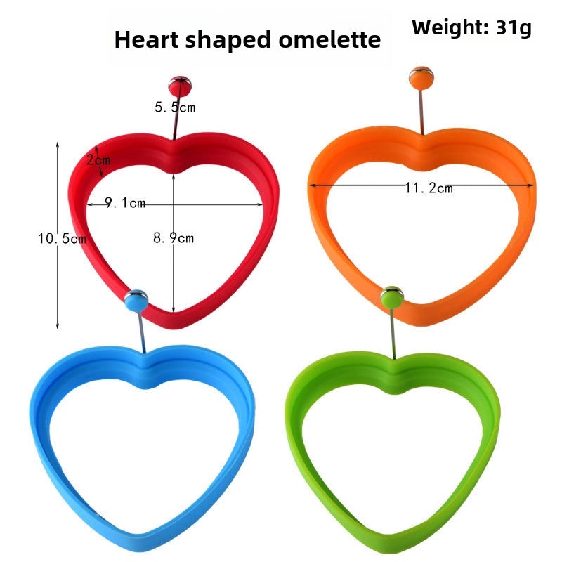 Five-star Heart Silicone Omelette Mold Round Pancake Ring Egg Cake Baking Tool|Kitchen Tools & Utensils