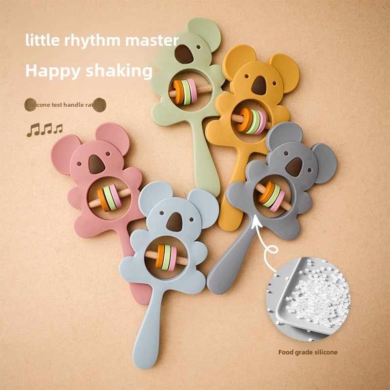 Silicone Koala & Elephant Baby Hand Rattle Teether Soothing Puzzle Bell Gnaw Gum Toy|Baby Toys & Teethers
