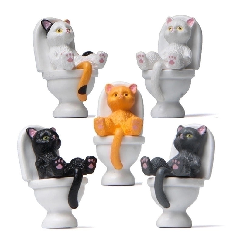 Cute Cartoon Cat Plastic Decoration 1 Piece | Home Decor & Accessories