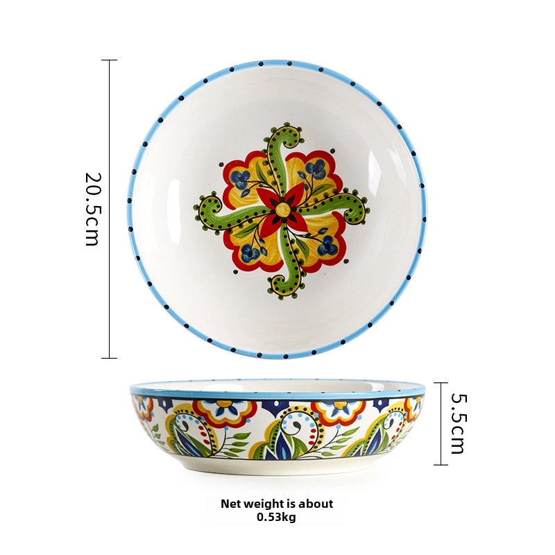 Creative Hand-painted Irregular Ceramic Plate Set | Home & Kitchen Tableware