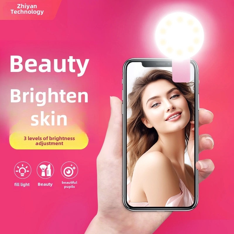 Portable Mini LED Clip-On Phone Selfie Light for Beauty Photography|手机配件