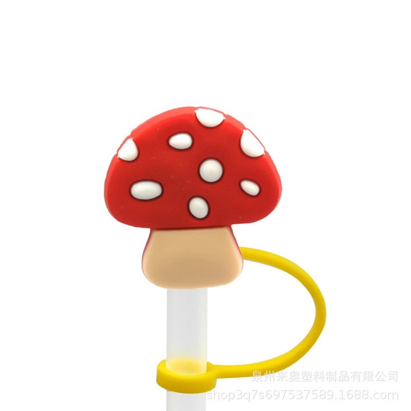 Cute Fruit Plant Silicone Straw Cap Dust Cover Personalized PVC Drink Straw Sleeve|Drinkware Accessories