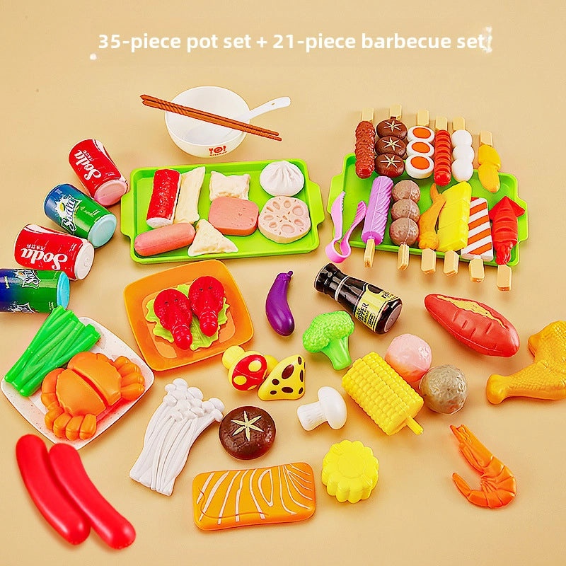 儿童厨房玩具海鲜水果蔬菜烧烤火锅仿真食品套装|儿童玩具
