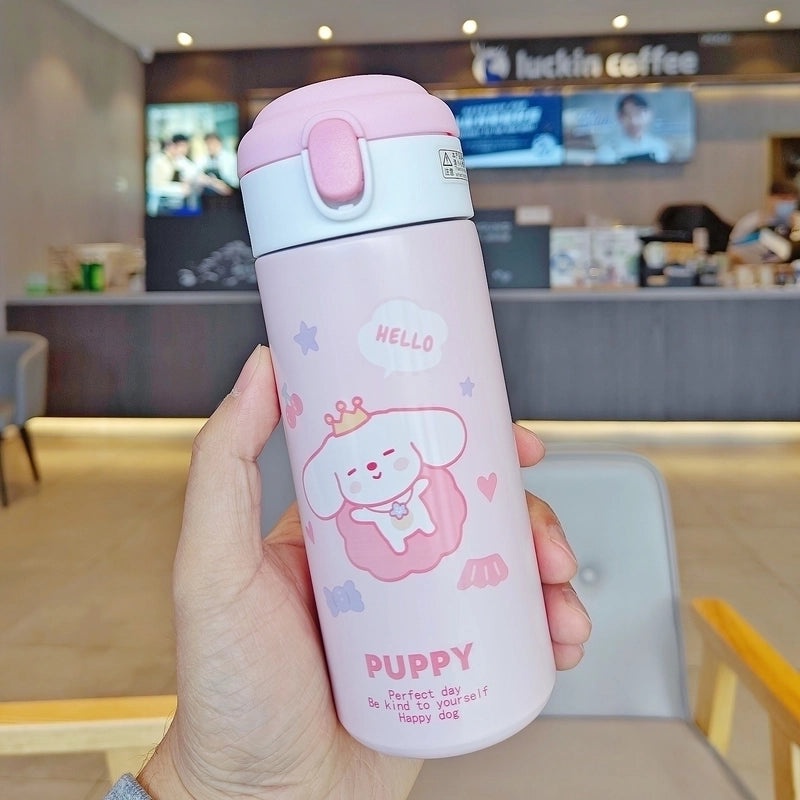 Adorable Cartoon Stainless Steel Vacuum Flask 1 Pc | Drinkware & Thermos Cups
