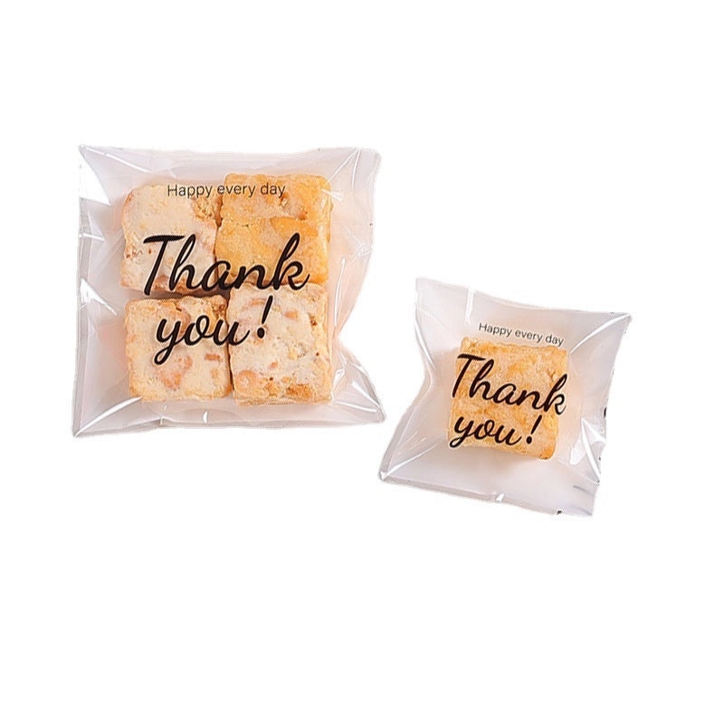 Happy Every Day Snowflake Crisp Cookie Self-adhesive Packaging Bags for Mooncake and Nougat Gifts|Packaging & Wrapping Supplies