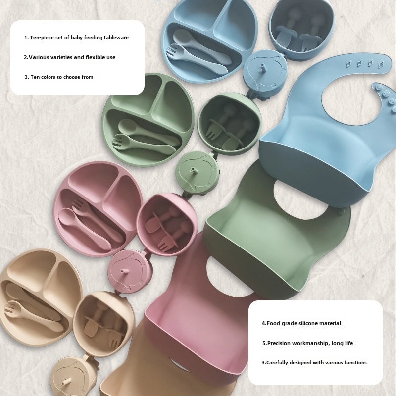 Baby Silicone Tableware Set for Toddlers | Baby Feeding Supplies