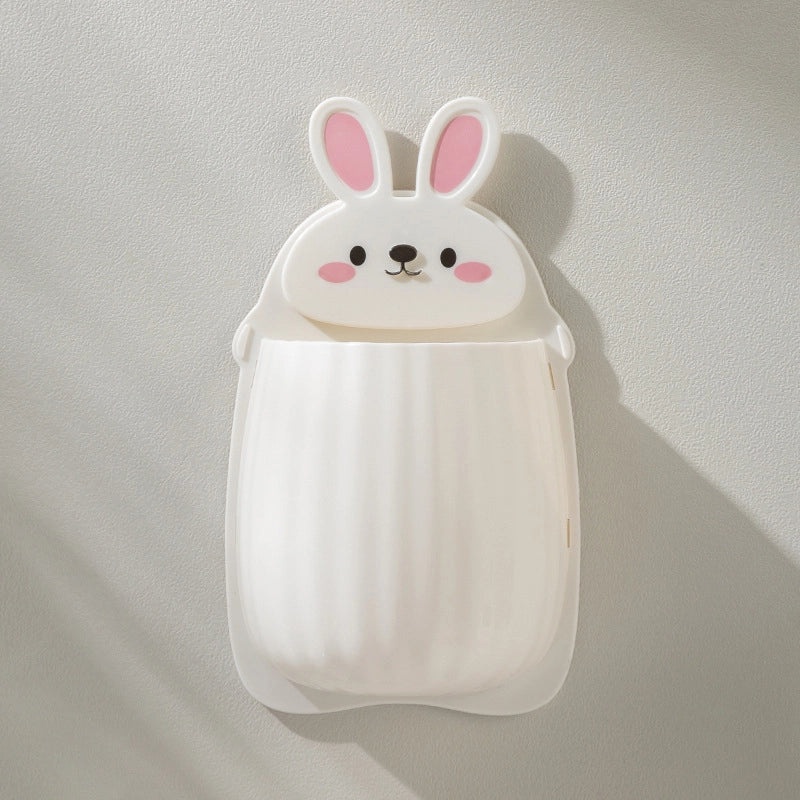 Cute Rabbit Toothbrush and Chopsticks Holder Multipurpose Storage Rack Punch-Free Design|Home Storage & Organization